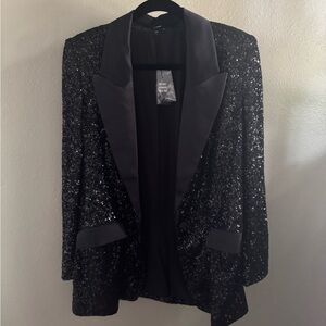 Express Black Sequin Blazer